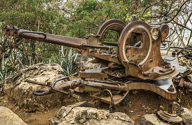 istock Vintage Machine Gun in the Woods - Mount Phou Si 162833496