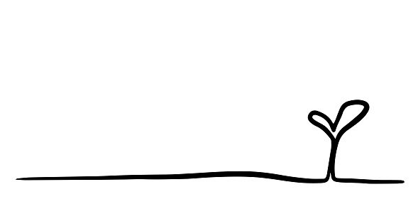 Sprout Text Border Sprout In Continuous Line Art Drawing Style Set Doodle Line Border ...