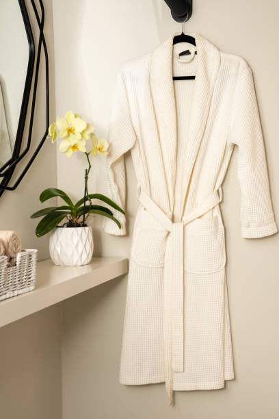 istock A white bathrobe hangs near the table in beauty salon 1628339343