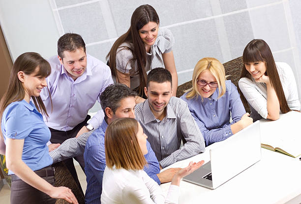 istock Group of young business people 162835326