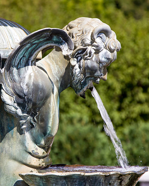 istock Statue at Lyndale Garden With Water Projecting from Mouth 162835524