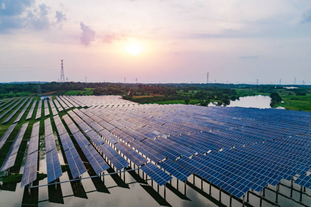 istock Aerial photography solar power generation 1628385420