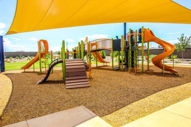 istock Children's Playground Equipment At Local Park 1628434864