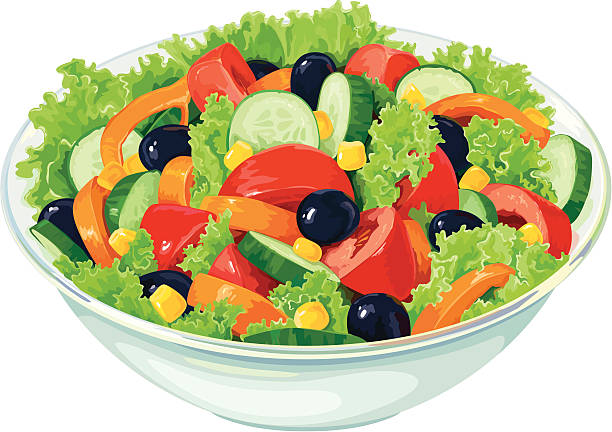 illustrations, cliparts, dessins animés et icônes de salade composée - salade composée