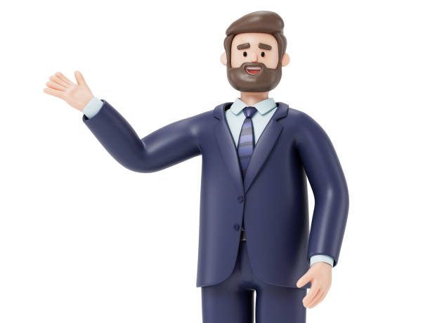 istock A 3D cartoon character standing and showing 1628445263