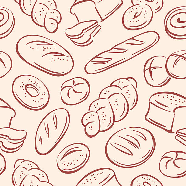 chleb - bochenek chleba stock illustrations