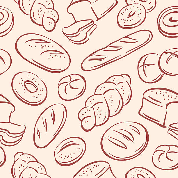 Bread Bread, seamless background bread patterns stock illustrations