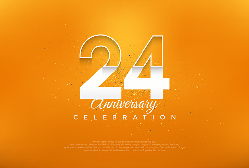 24th anniversary number with modern thin white numerals. premium vector design. Premium vector for poster, banner, celebration greeting.