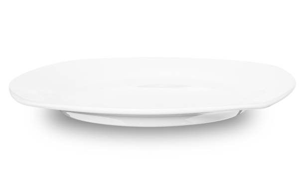 istock White square ceramics plate isolated on white background. 1628448957