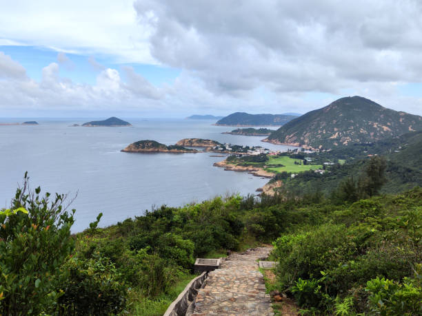 istock Hong Kong coastline view at Mount Collinson 1628501949