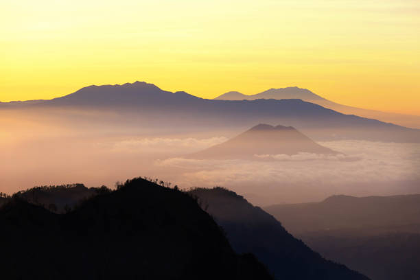 View point for the morning sunrise at Mount Bromo, an active volcano and part of the Tengger Range in East Java, Indonesia. in August 2023