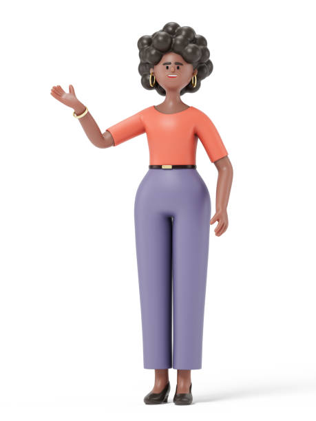istock A 3D cartoon character standing and showing 1628502529