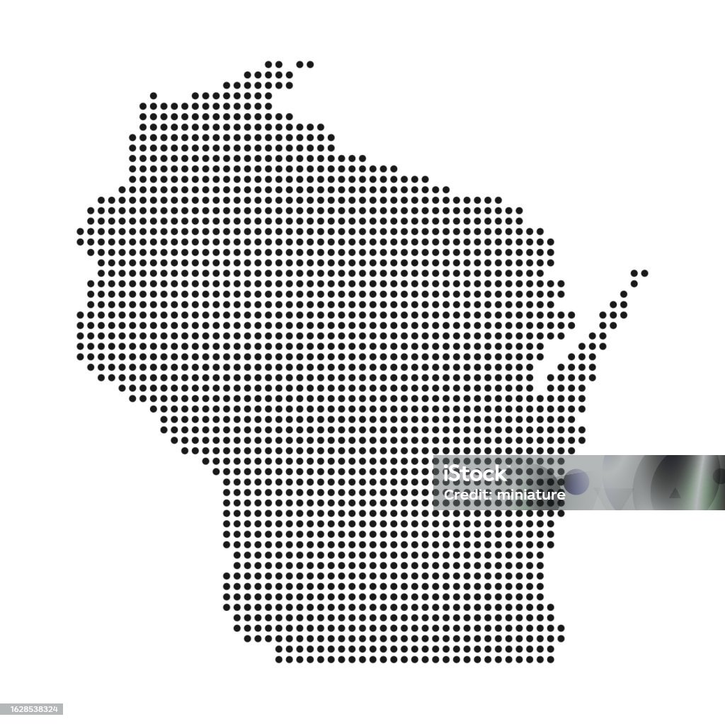 Wi Vector Wisconsin Map Stock Illustration - Download Image Now - Abstract ...