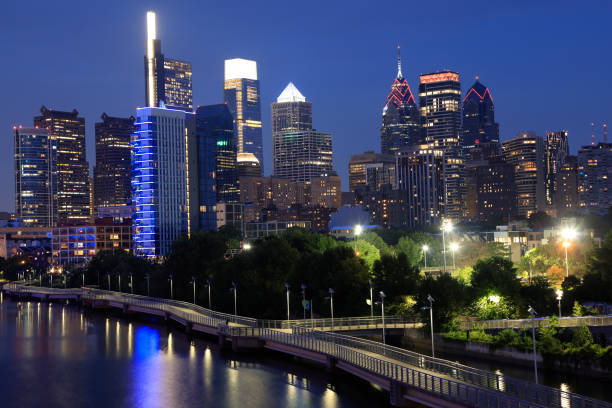 istock Philadelphia skyline at dusk with the Schuylkill River on the foreground 1628548627