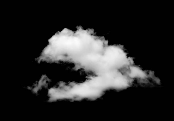 istock Beautiful white clouds isolated on black background 1628573264