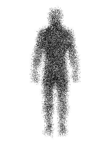 man symbol silhouette made of particles