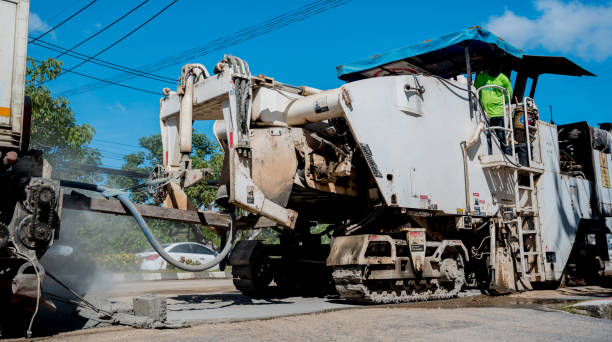 istock The road roller working on the new road construction site 1628581664