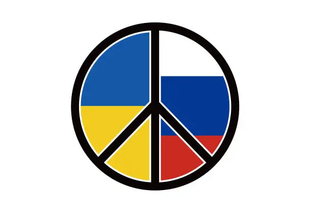 Vector illustration of Russia-Ukraine peace icon