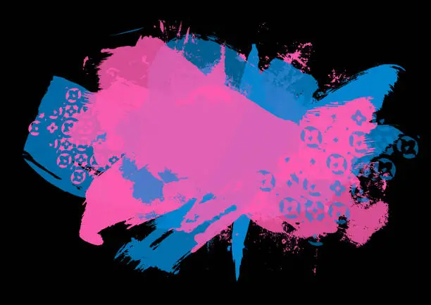 Vector illustration of Modern pink and blue grunge textures and patterns vector