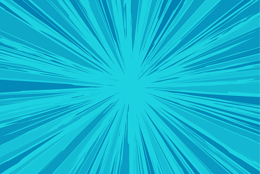 Turquoise blue exploding rays of light fun comic book action zoom blast explosion vector illustration background