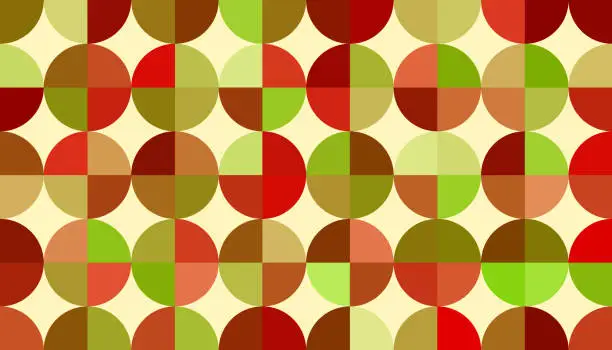 Vector illustration of Seamless red and green Christmas pattern wallpaper design