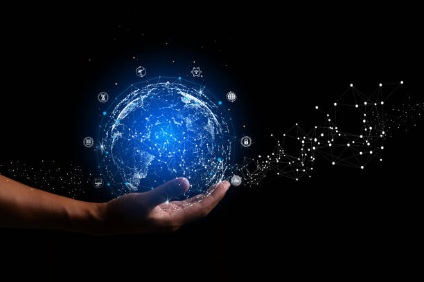 istock Hand holding Global network connection to big data around the world.a nd tecnology internet metaverse concept. 1628587721