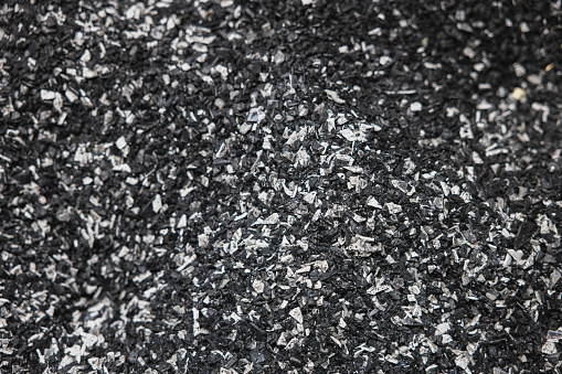Raw plastic material white and black granules