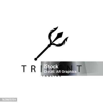 istock Trident Weapon , Vector Spear of King Poseidon Neptune, Symbol Template Design 1628615154