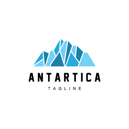 Iceberg , Antarctica  Design, Simple Nature Landscape Vector Illustration Template