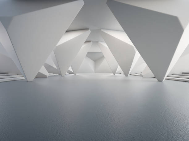 istock Geometric shapes structure on gray concrete floor. 1628649350