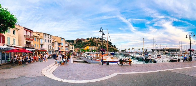 Cassis town marina cityscape France