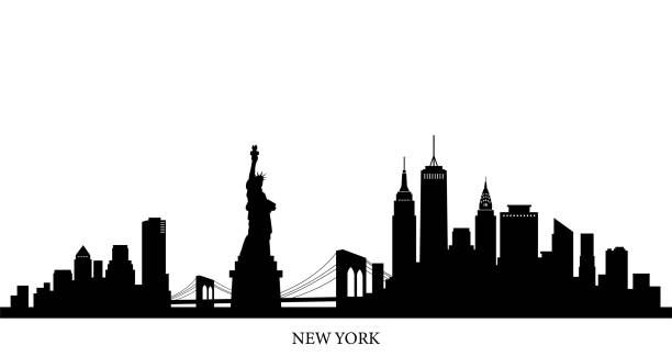 bahan latar belakang oleh pemandangan kota new york, as - new york city new york ilustrasi stok