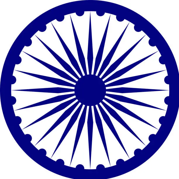 Vector illustration of Ashoka Chakra Symbol (Indian Flag)