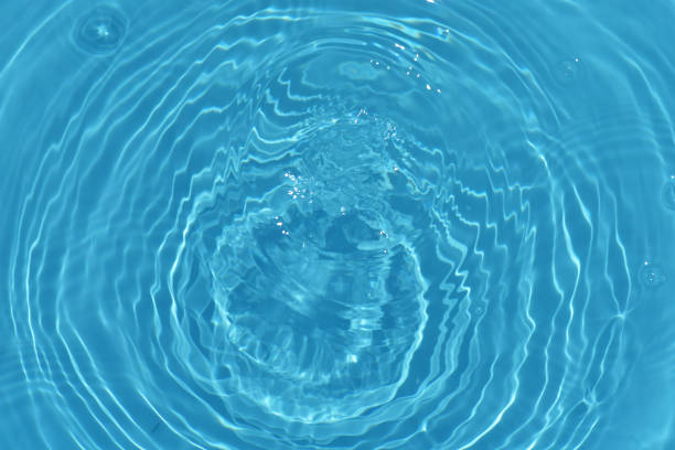 istock Blue water with ripples on the surface. Defocus blurred transparent blue colored clear calm water surface texture with splashes and bubbles. Water waves with shining pattern texture background. 1628723948