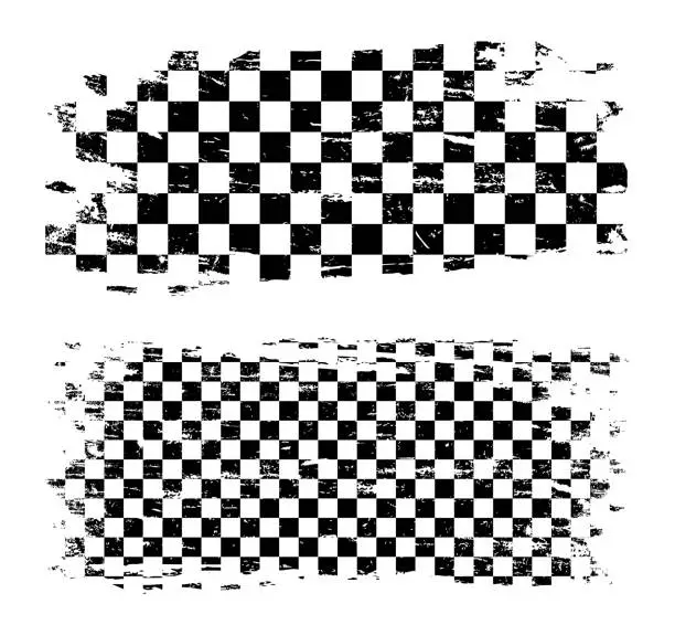 Vector illustration of Grunge race flag, motorsport checkered background