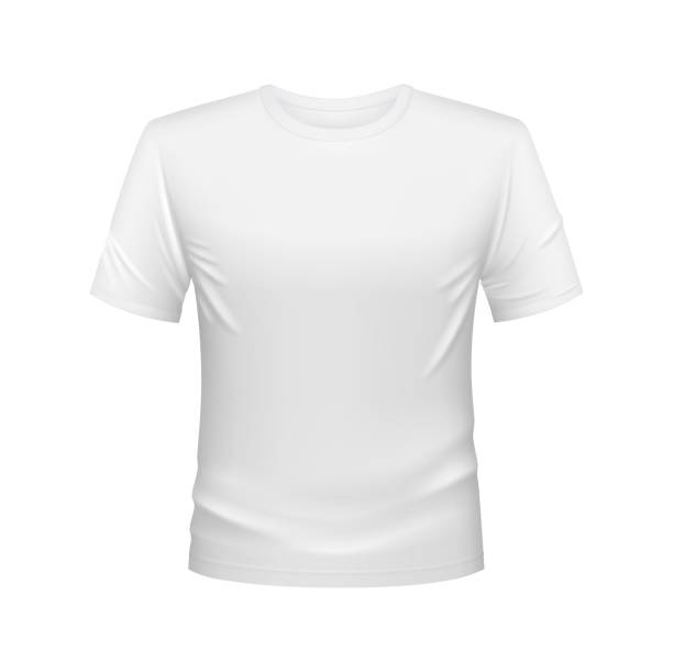 белая футболка для мужчин изолированный 3d векторный мокап - underwear men t shirt white stock illustrations