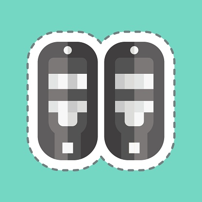 Sticker line cut Snowshoes. related to Alaska symbol. simple design editable. simple illustration