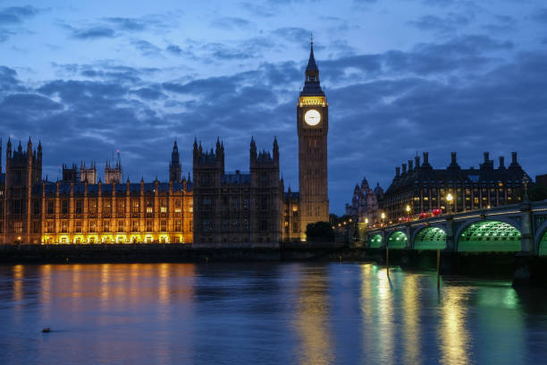 London Big Ben Westminster bridge evening blue hour