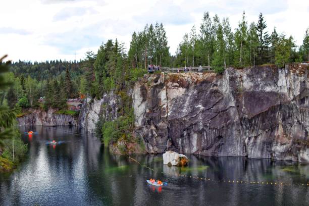 istock Picturesque park Ruskeala in Karelia 1628762618