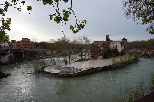 Ponte Pietra or Pons Marmoreus on Adige River, Verona, Italy. Composite photo