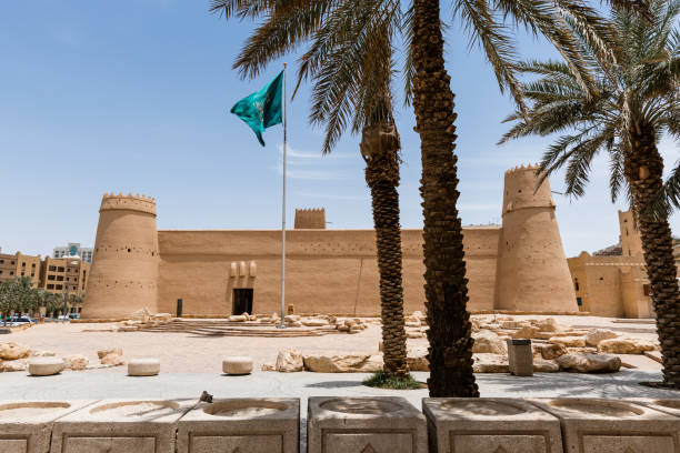 Riyadh, Saudi Arabia - May 2, 2023: The Masmak Fort, also called the Masmak Fortress or Masmak Palace, is a clay and mudbrick fort in the al-Dirah neighborhood of Riyadh, Saudi Arabia stock photo