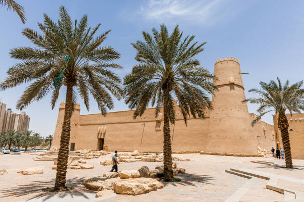 The Masmak Fort, also called the Masmak Fortress or Masmak Palace, is a clay and mudbrick fort in the al-Dirah neighborhood of Riyadh, Saudi Arabia stock photo