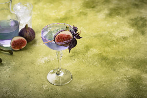 istock Purple fig cocktail or mocktail in glass 1628838238