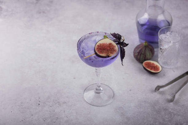 istock Purple fig cocktail or mocktail in glass 1628838765