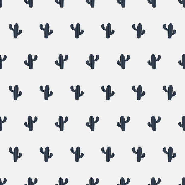 Cactus vector seamless pattern Cactus vector seamless pattern. Vector hand drawn illustration. Creative childish texture. Great for fabric, textile and clothing. seamless wallpaper video stock illustrations