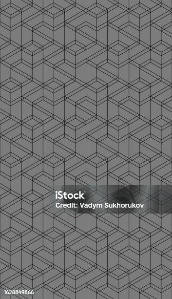 Vector Seamless Cubic Hexagon Pattern Abstract Geometric Low Poly ...