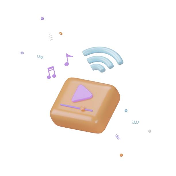 istock 3d Video play or music play button icon illustration on background. 3D rendering 1628853878