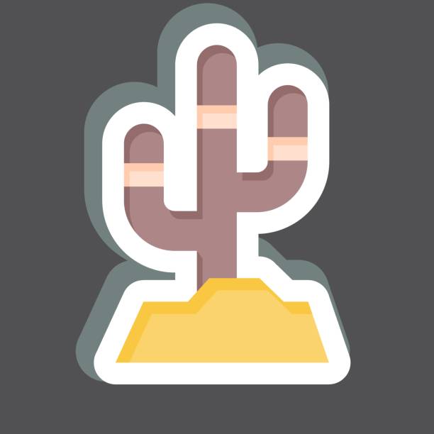 Sticker Cactus. related to American Indigenous symbol. simple design editable. simple illustration Sticker Cactus. related to American Indigenous symbol. simple design editable. simple illustration thanksgiving live wallpaper stock illustrations