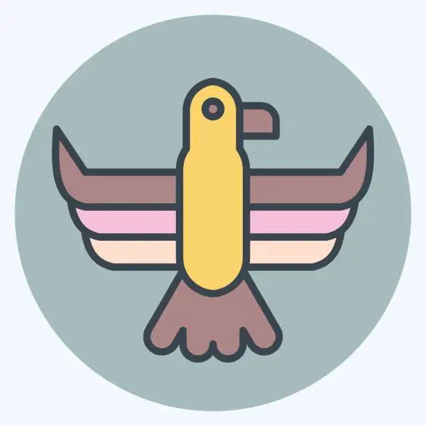 Vector illustration of Icon Eagle. related to American Indigenous symbol. color mate style. simple design editable. simple illustration