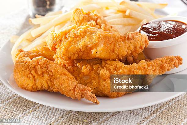 Organic Crispy Chicken Strips Stock Photo - Download Image Now - Chicken Meat, Affectionate, Food